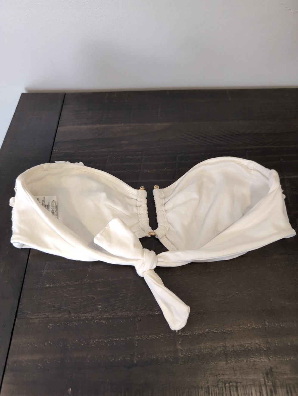 Bcbgmaxazria Luiza White Laser Cut Strapless Bikini Top Bandeau Size Small - Picture 8 of 12